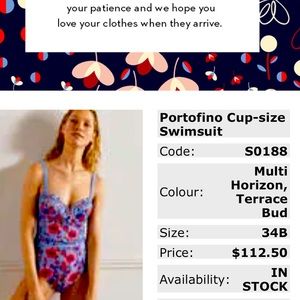 Portofino Cup Swim from Boden. Brand new with tags and liner.